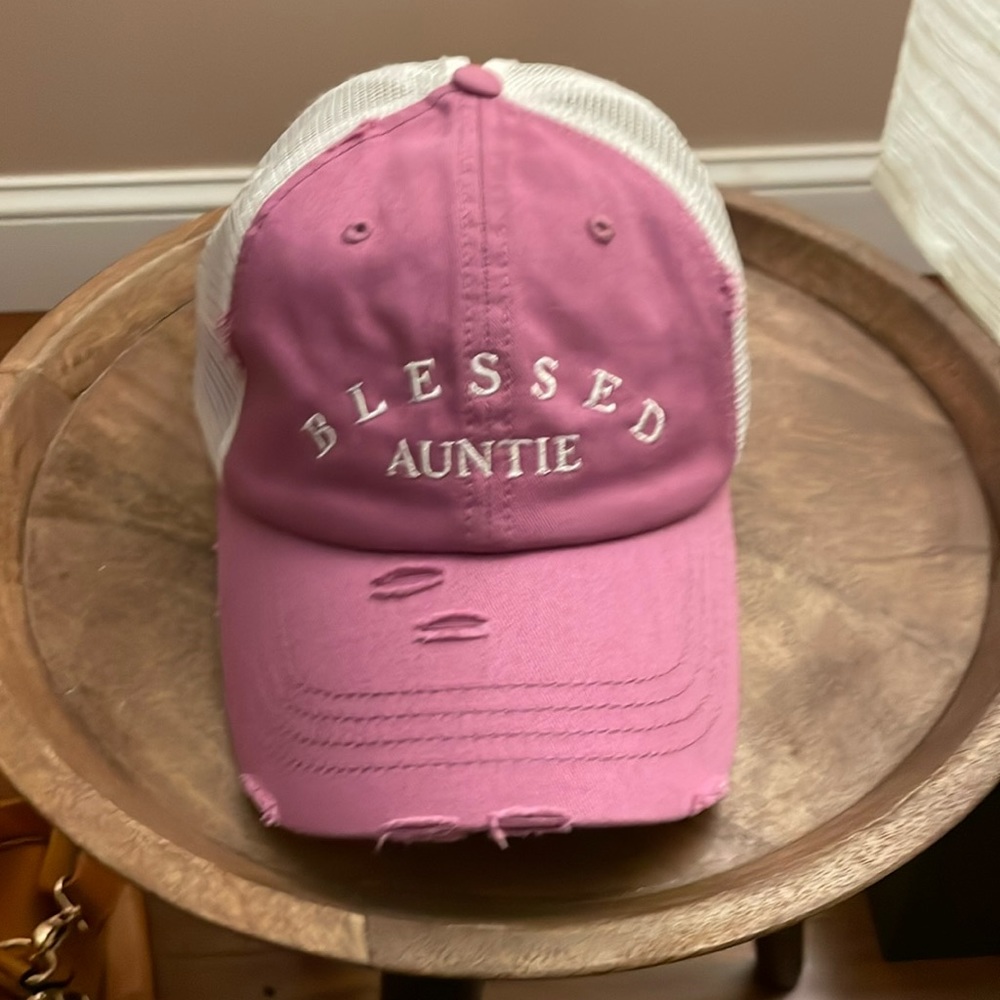 Blessed Auntie Hat (distressed)